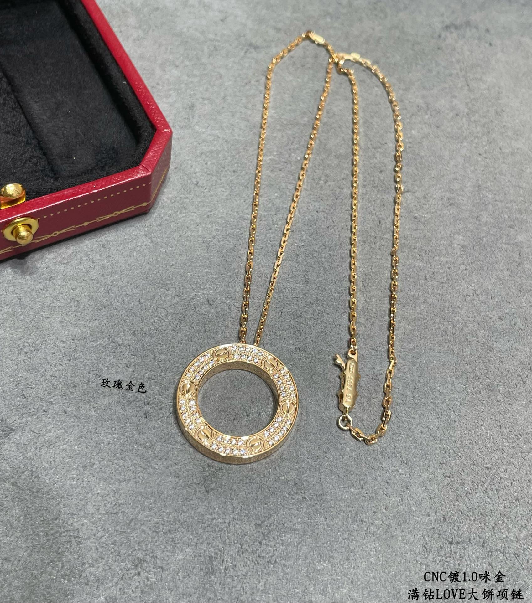 Cartier Diamond Paved LEVE LOVE Pendant Necklace - Original Replica Club