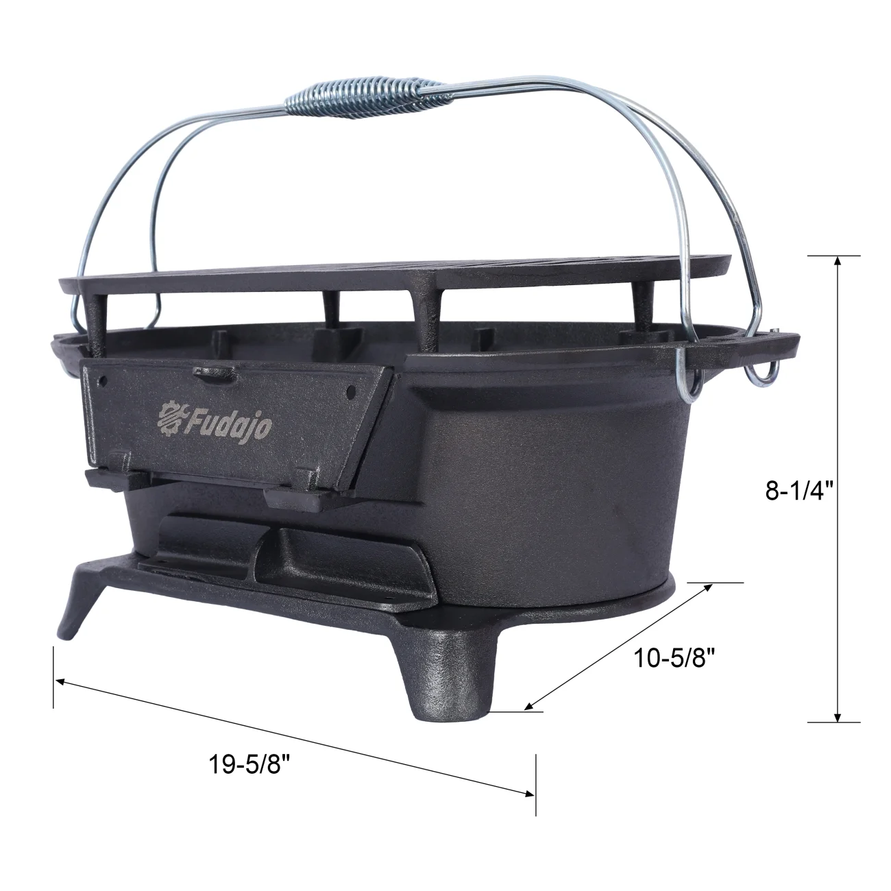 Hibachi Grill, 16" Portable Cast Iron Outdoor Tabletop Grill, Handled Mini Japanese BBQ Charcoal Stove, Small Durable Camping Cast Iron Grill with Grate Hook - Image 11