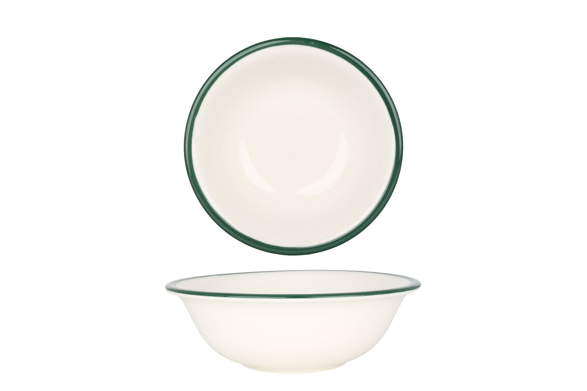 Rinart Kommetje - Green Edge - Porselein - 16 cm (400cc) - set van 6
