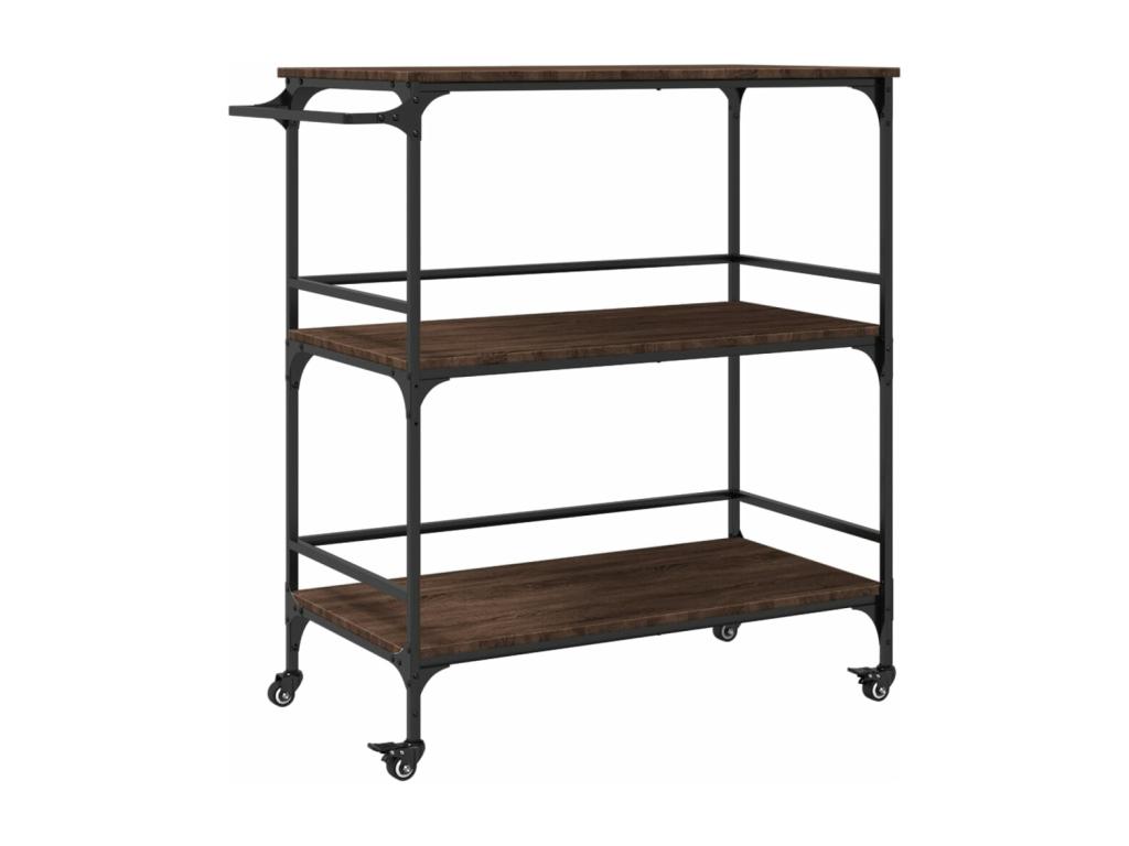 Laocacasas Carrito de cocina madera ingeniería marrón roble 100,5x50x105cm