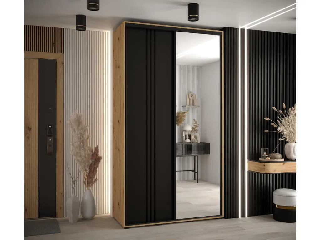 ARMARIO Patriciabaezcasa 7 DE PUERTAS CORREDERAS 235.2/140/45 2 puertas (Artisan/Negro/Negro)