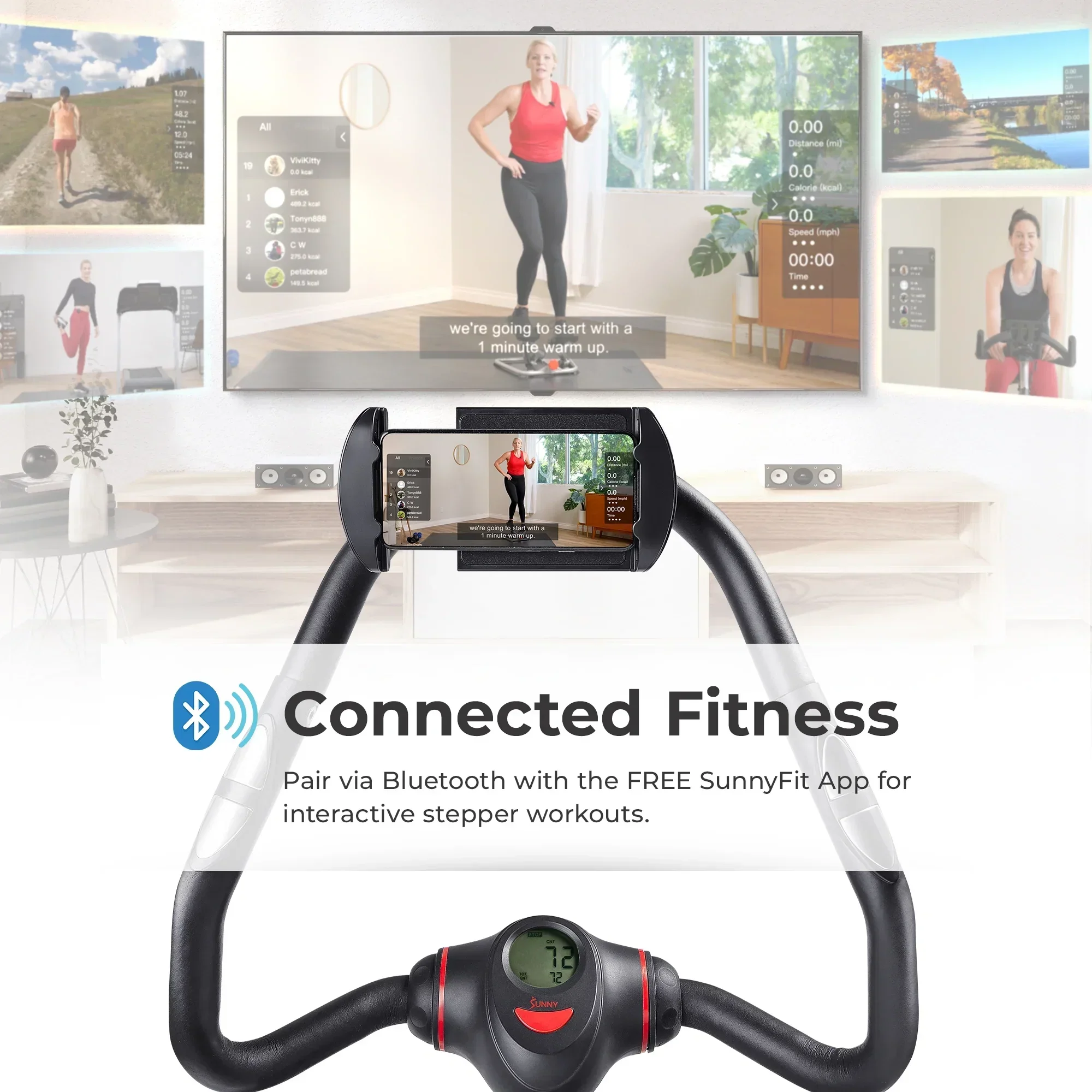 Sunny Health & Fitness Power Stepper With Resistance Bands, 330 LB Capacity - SF-S021055 - Image 4 Sunny Health & Fitness Power Stepper With Resistance Bands, 330 LB Capacity - SF-S021055 - Image 4