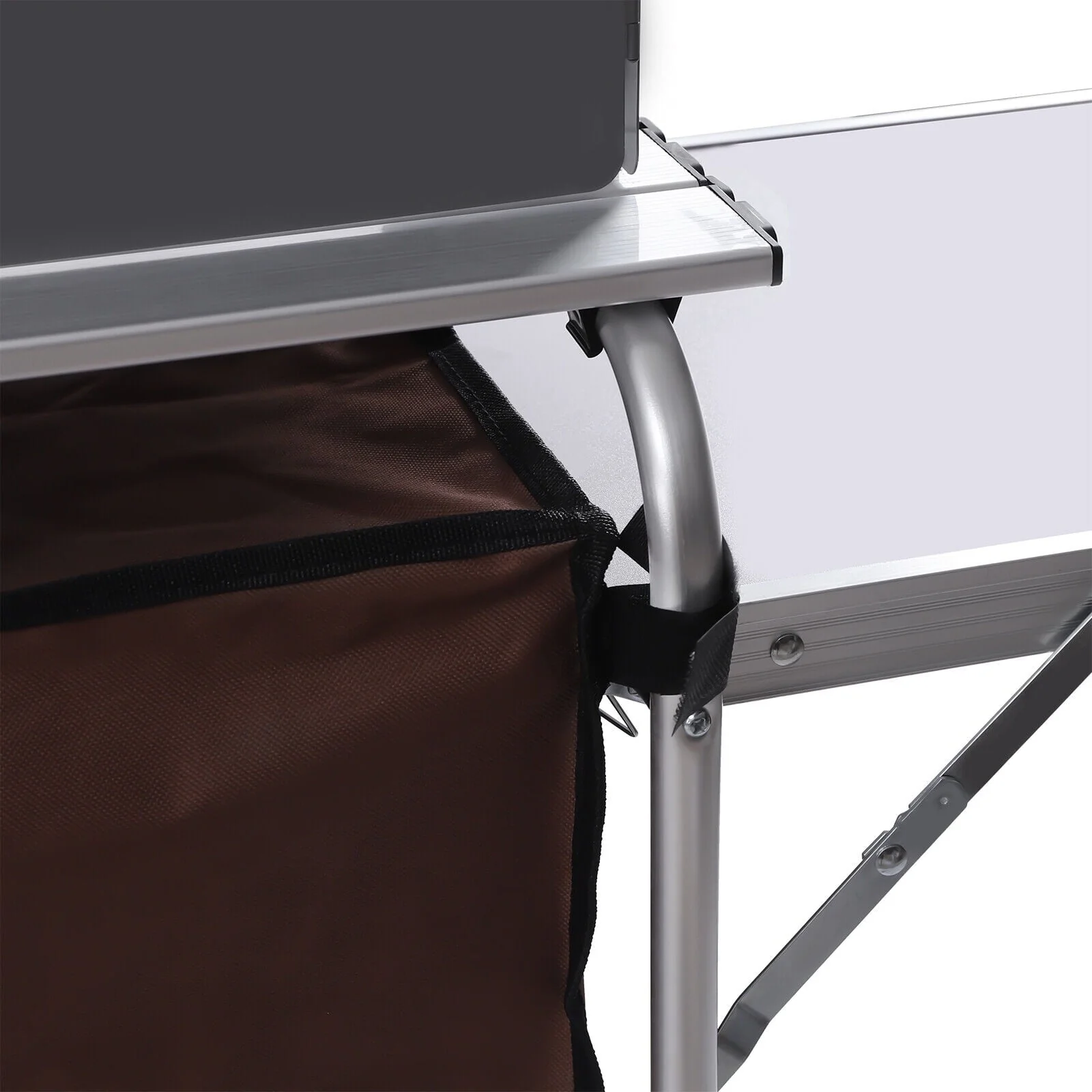 Camping Table with Storage Organizer and Windscreen Portable Outdoor Cooking Table Foldable Camp Table Camping Kitchen Station with 2 Side Tables for BBQ Grill Picnics - Image 12