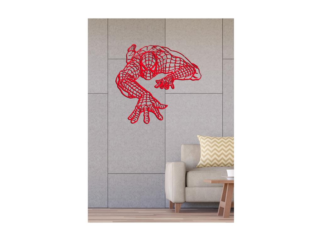 Decoración de Metal Spiderman 8, Rojo, 81x1,5x75 cm, Tucasago