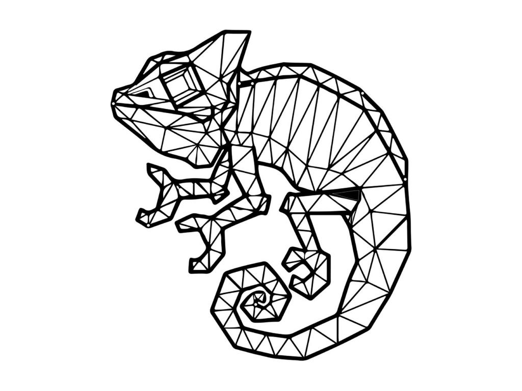 Decoración de Metal Lagarto, Negro, 58x1,5x64 cm, Mubdelu