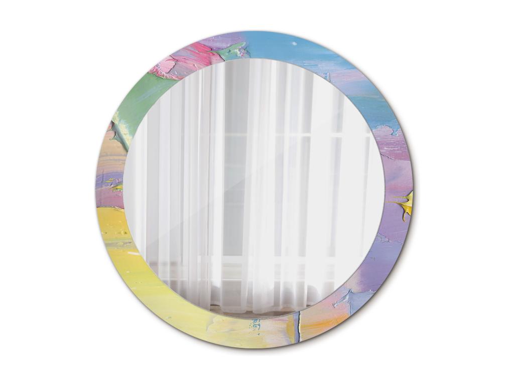 Espejo Redondo Decorativo - Textura Pintura al Óleo - 80 cm