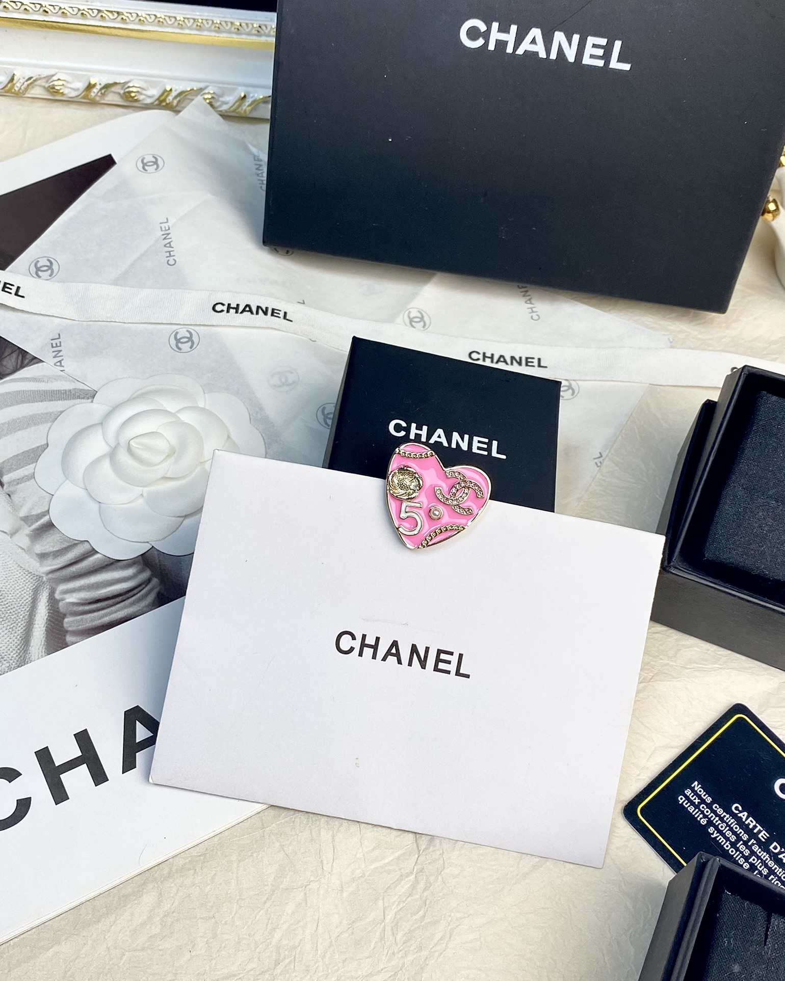 Chanel Pink Heart Brooch - Original Replica Club
