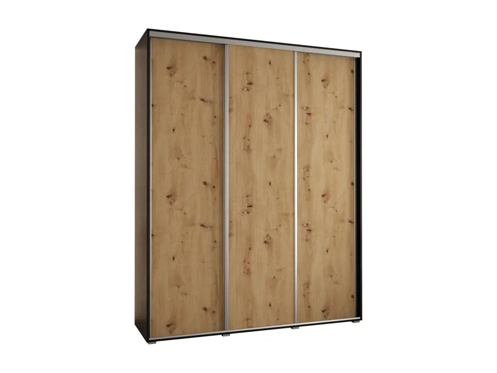 ARMARIO Luxmbls 1 DE PUERTAS CORREDERAS 235.2/200/60 3 puertas (Negro/Artisan/Plata) QWCW33378