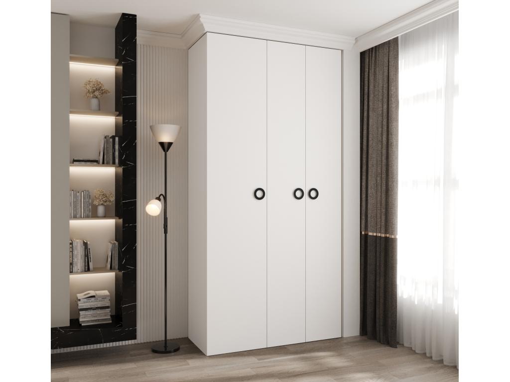 Armario Como 1 con puertas batientes 245,5/120/40 3 puertas (blanco/negro)