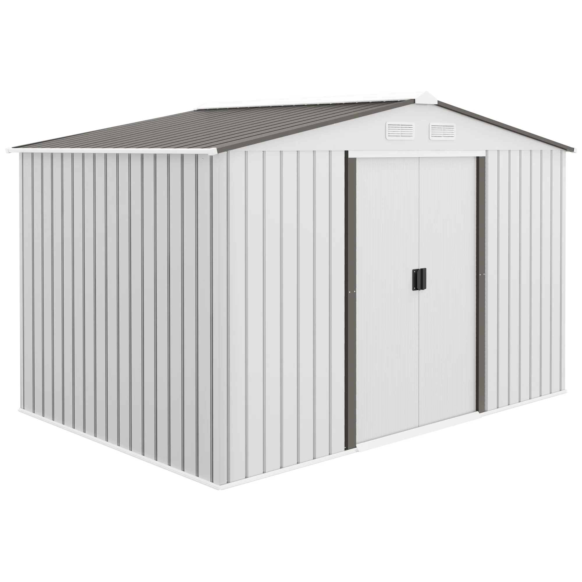 Outsunny 7' x 4' Metal Storage Shed Organizer, Garden Tool House with 4 Vents and 2 Sliding Doors for Backyard, Patio, Garage, Lawn, Dark Gray - Image 43