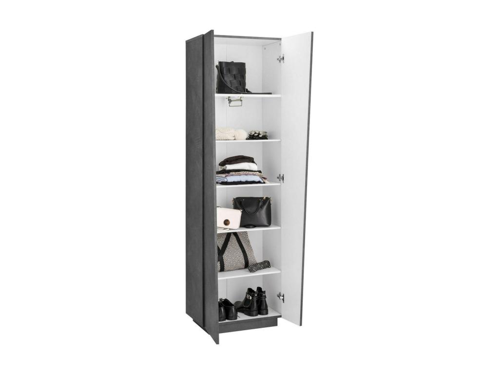Armario Multiusos Nestliq - Zapatero con 2 puertas y 5 estantes - Mueble multifuncional - 100 por ciento Made in Italy - cm 60x38h200 - Pizarra