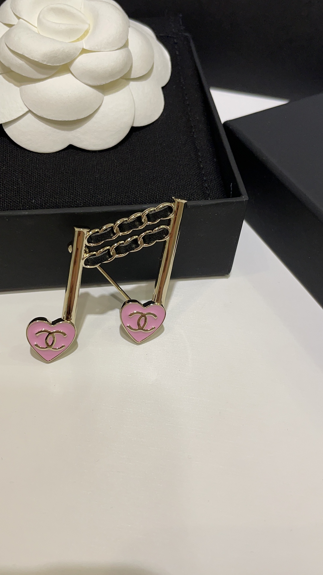 Chanel Pink Heart Note Brooch - Original Replica Club