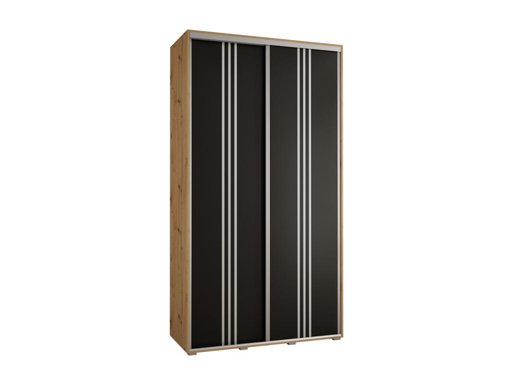 ARMARIO Cozetiq 6 DE PUERTAS CORREDERAS 235 - 2/140/45 2 puertas Artisan/Negro/Plata