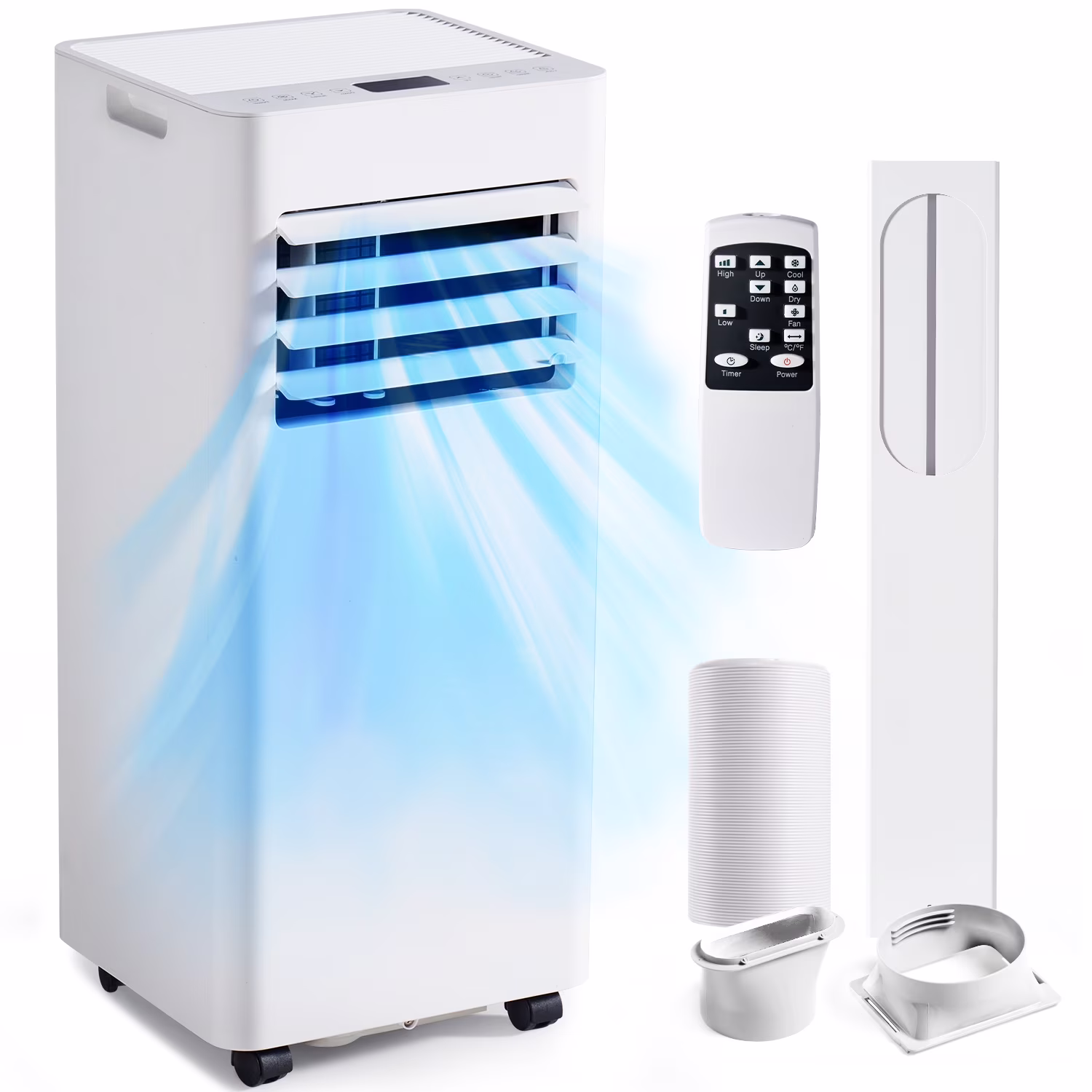 Bapipro 10,000 BTU Smart Portable AC - WiFi/Remote, 4-in-1 for 300 Sq.Ft, 24H Timer, Window Kit, ��55dB, ETL Certified