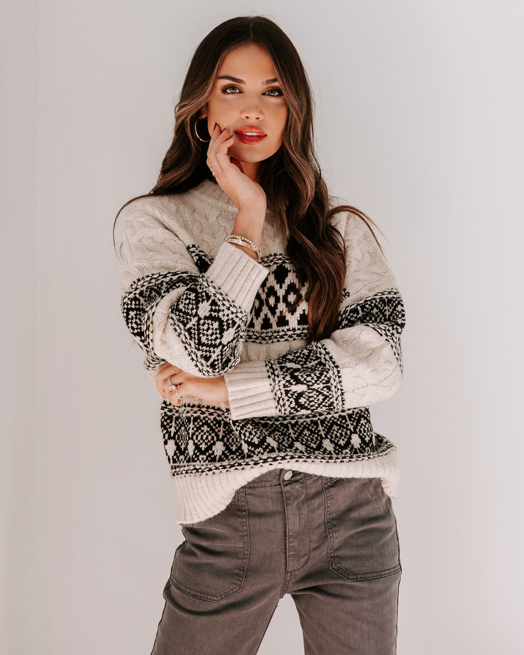 Sierra Nevada Cable Knit Pullover Sweater - Se7enfashion