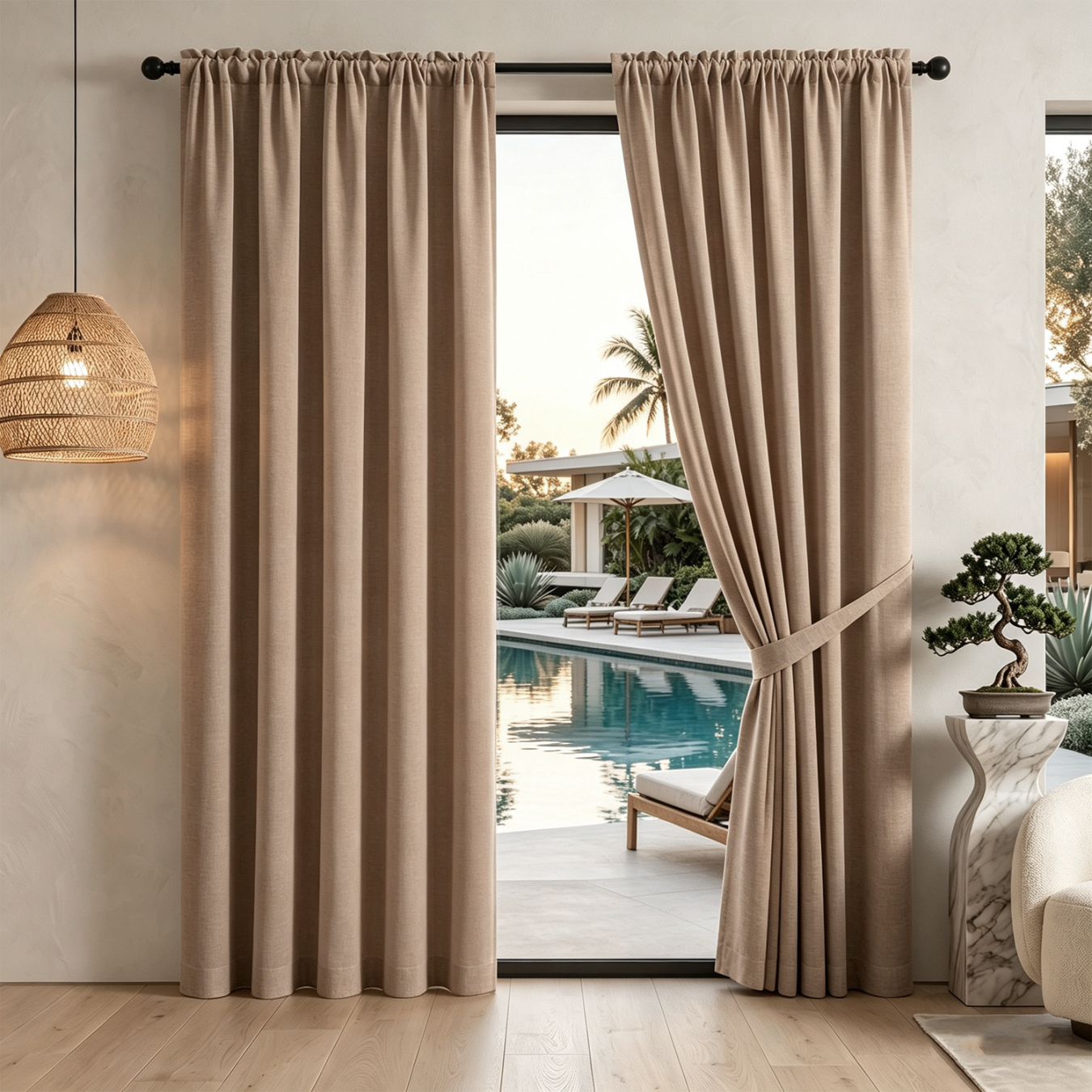 Three Layer Linen Curtains