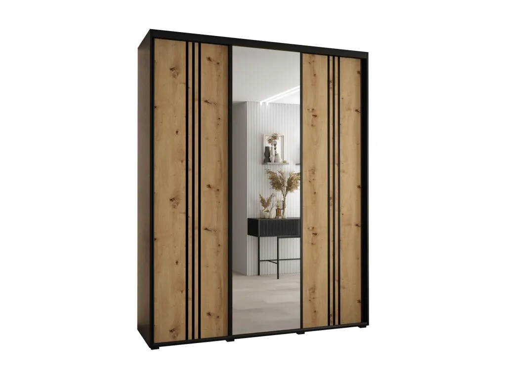 ARMARIO Decocasaes 7 DE PUERTAS CORREDERAS 235.2/200/45 3 puertas (Negro/Artisan/Negro) 20317kpeu