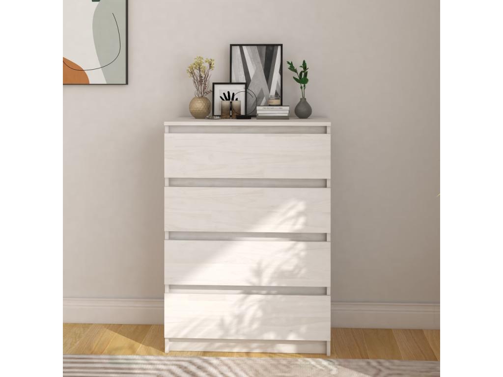 Armario auxiliar madera maciza de pino blanco 60x36x84 cm