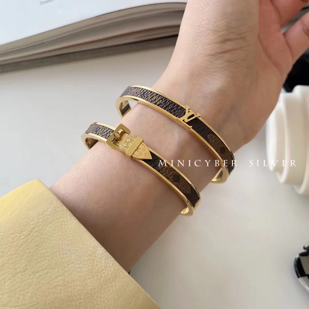 Louis Vuitton Vintage Leather Bangle Bracelet - Original Replica Club