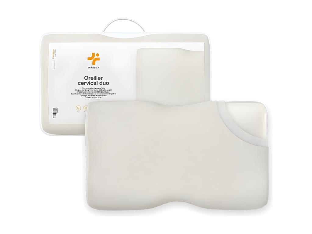Almohada Cervical Ergonómica - Dos alturas diferentes - 60x35x12 - DUO PREMIUM