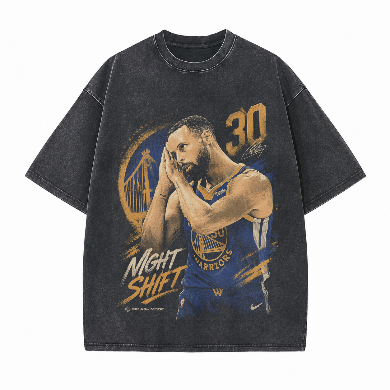 Night Shift Basketball Graphic Printed Unisex Washed T-Shirt