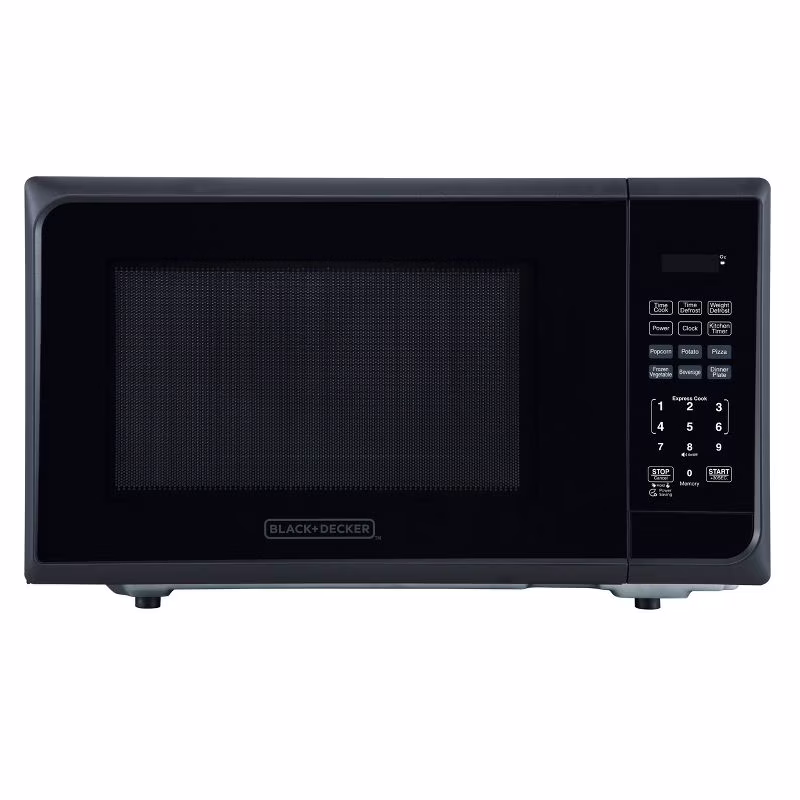 1.1 cu ft 1000W Microwave Oven - Stainless Steel Black: Countertop, Child Lock, 6 One - Touch Settings