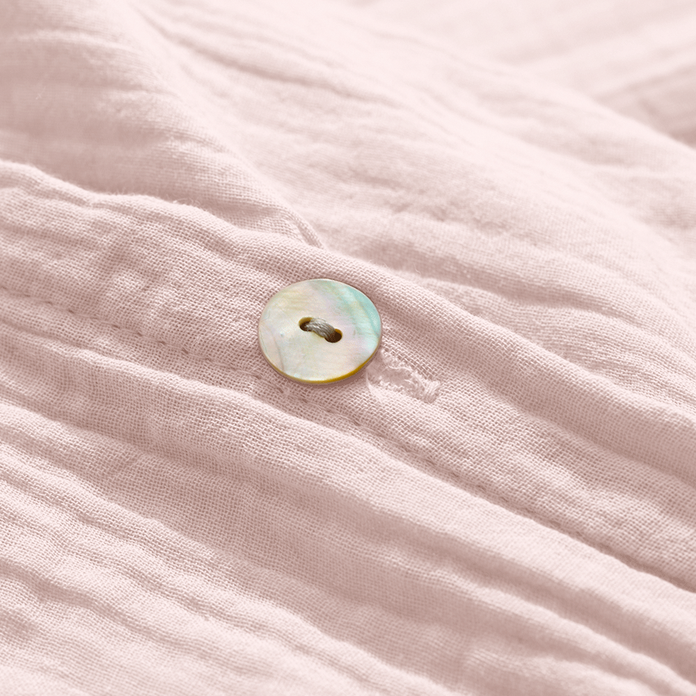Drap plat en gaze de coton - Rose de Bagatelle