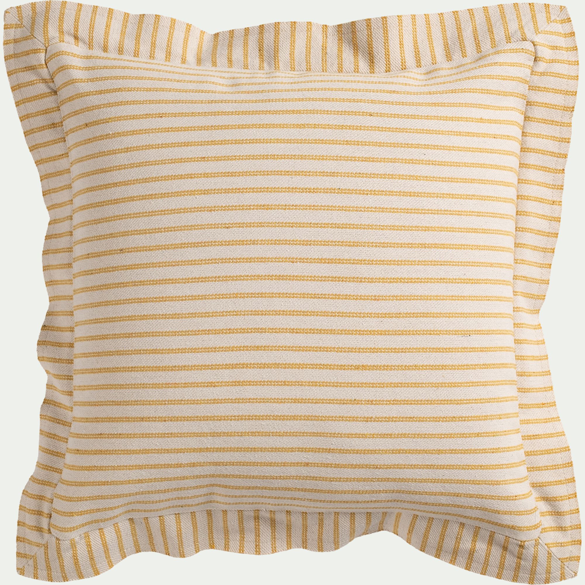 ESTIN - Housse de coussin en coton finition volant 45x45cm - jaune