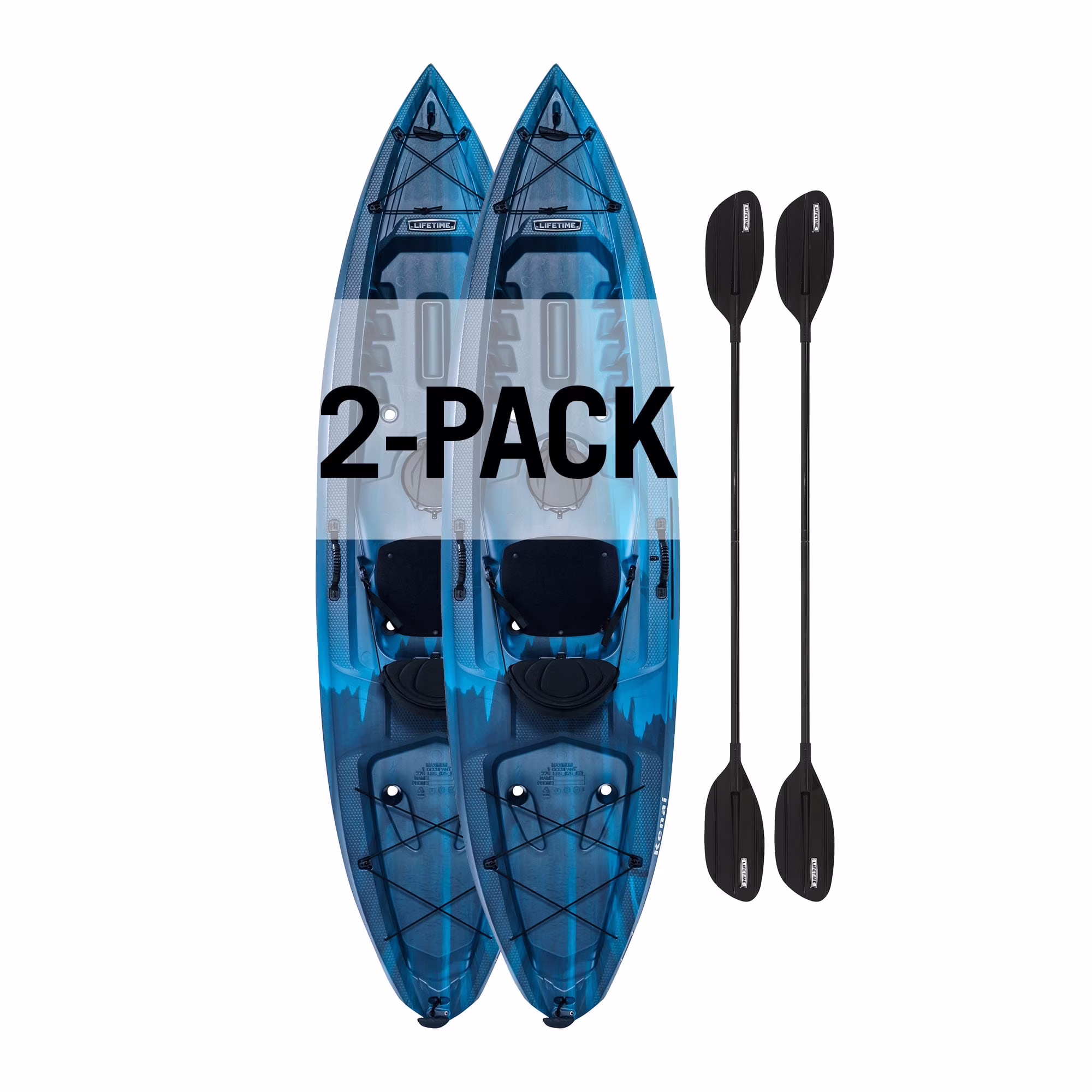 Lifetime 10.25 Ft. Kenai Sit - on - Top Kayak 2 - Pack, Lightning Fusion (91210)