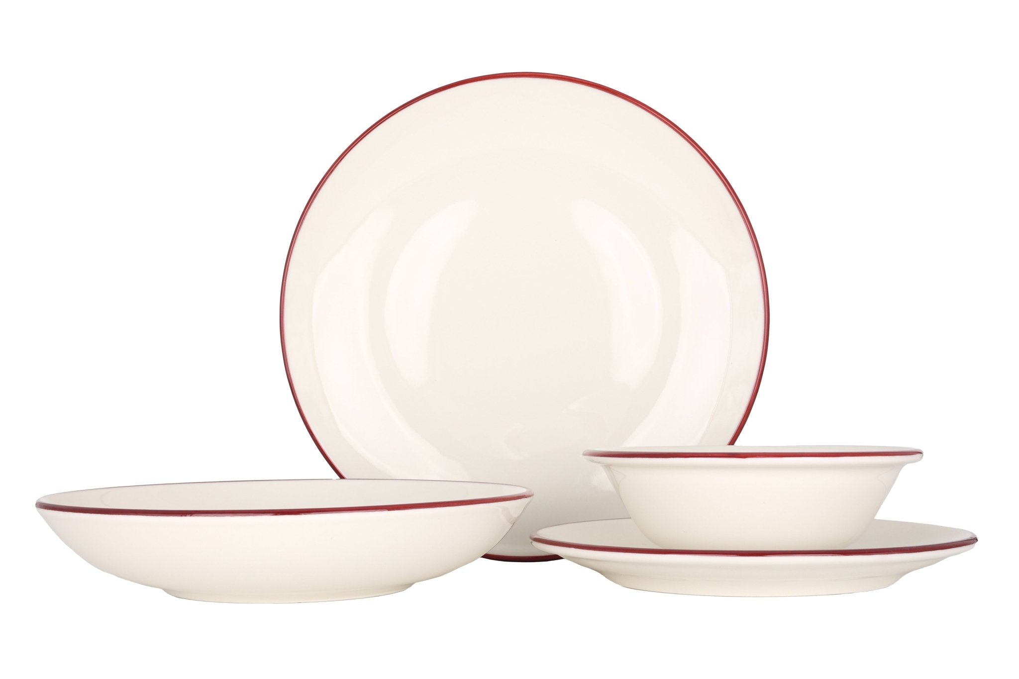 Bonna Bordenset - Linea Burgundy - 24delig - 6 persoons - Porselein