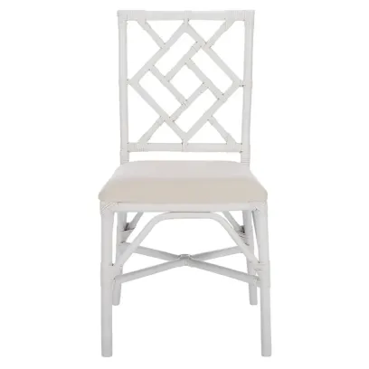 Set of 2 SAFAVIEH Maye Rattan Accent Chairs with Cushions - Dimensions: 18.5" W x 20.9" L x 35.8" H