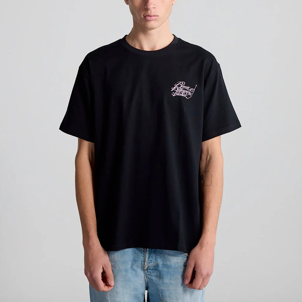 Bisous Skateboard - T-shirt Dialogues Intimes - Noir