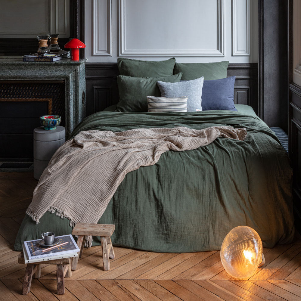 Housse de couette en gaze de coton - Vert Luxembourg