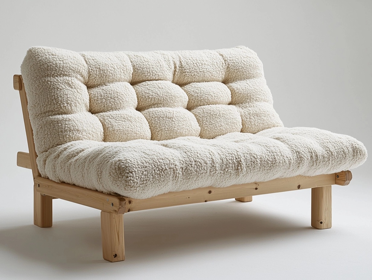 Sofá cama escandinavo crema tapizado suave con estructura de pino estilo minimalista 180x90 cm multifuncional para sala OL7924104