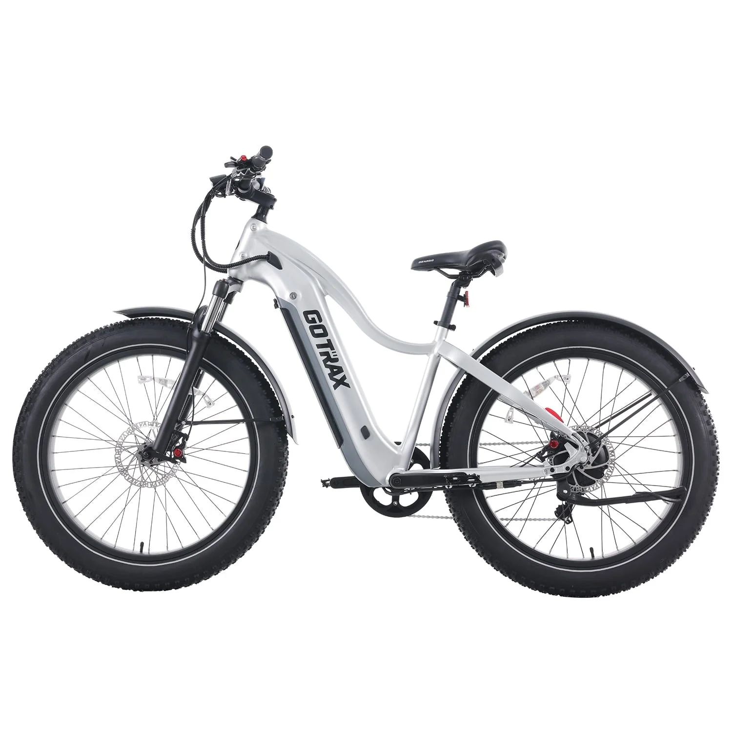 GOTRAX Tundra Electric Bike for Adults, 750W 48V 26" x 4" Fat Tire Adult Dirt Electric Bicycle, 20MPH All Terrain Electric Mountain Bike, Step over, Silver - Image 4