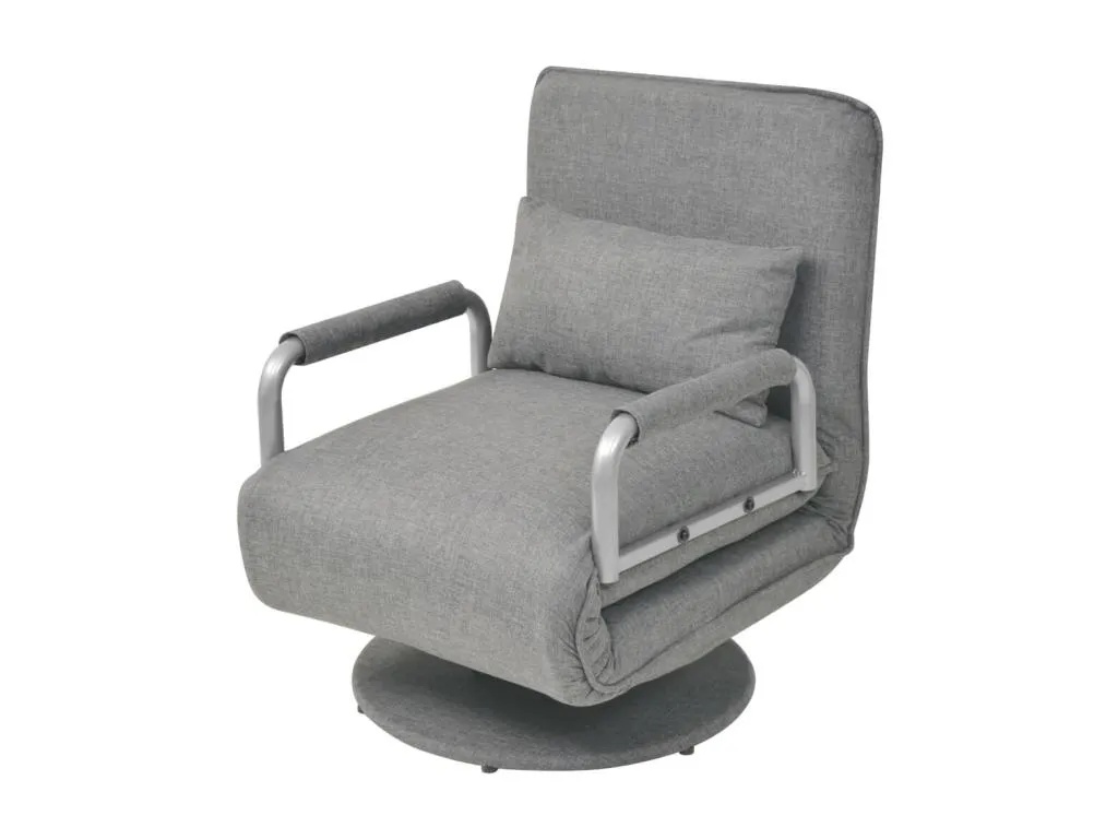 Sillón giratorio y sofá cama Tela gris claro 60155dykp