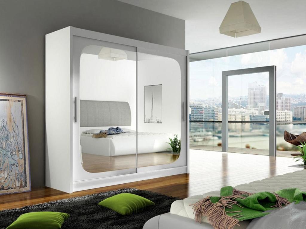 Armario Confortzx 108 - Blanco - 215x180x58cm - Puertas de armario Correderas