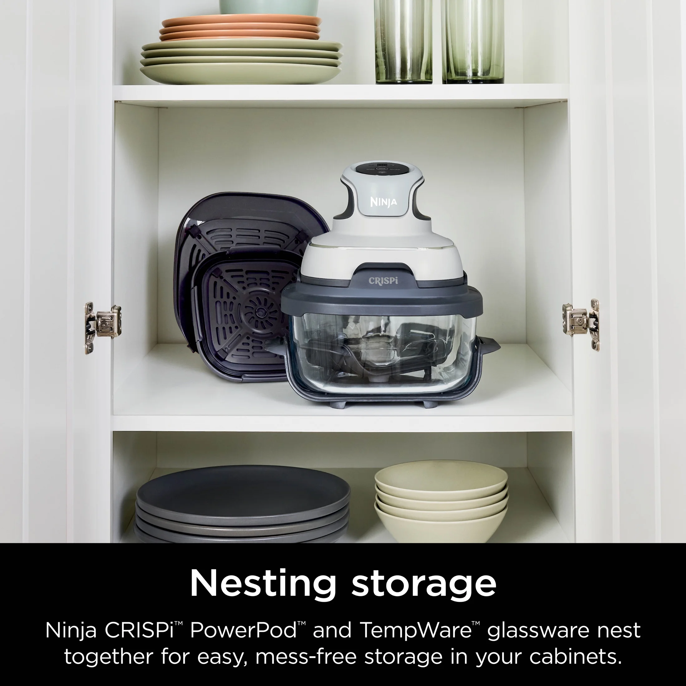 Ninja Crispi 3-in-1 Portable Glass Air Fryer Cooking System, 1500W, 4-Qt & 5-Cup TempWare Glass Containers with Storage Lids, Microwave, Freezer & Dishwasher Safe, White, FN100WH - Image 17