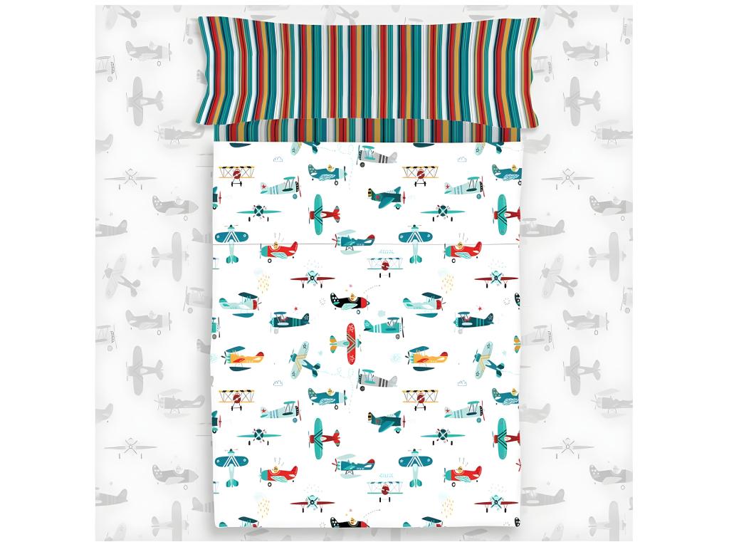 Saco nordico con Relleno AVIONCITOS Cama 90 x 190/200 multicolor