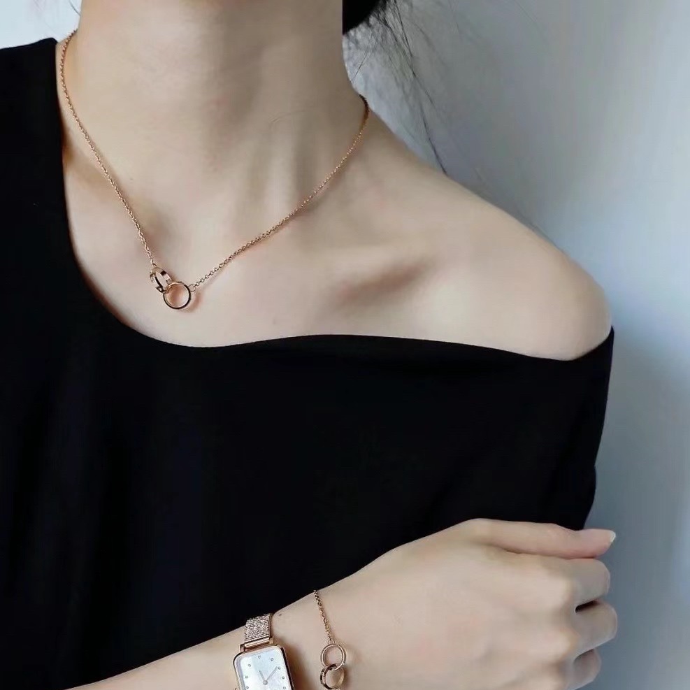 Cartier Pink Gold LEVE LOVE Pendant Necklace - Half Paved - Original Replica Club