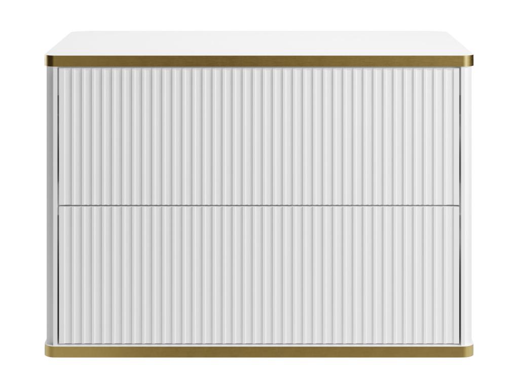 Mueble de baño flotante con rayas con ribetes dorados - Laocacasas - Ancho 80 cm - KELIZA