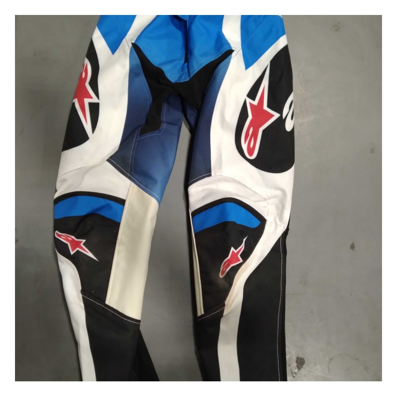 SportsBikeShop Alpinestars Youth Racer Wurx Pants Blue/Black / Youth 24 [Blemished - Acceptable]