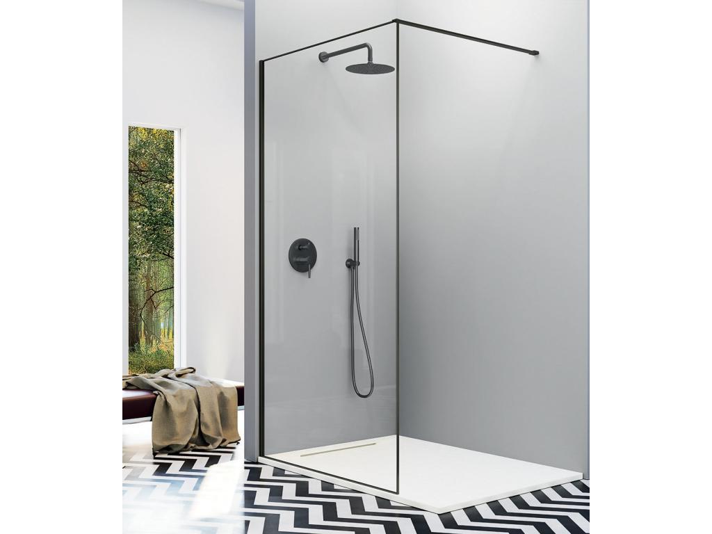 Mampara Ducha Fija Fresh Arena - Vidrio 8mm - 4 Colores - Gun Metal - 98-99cm