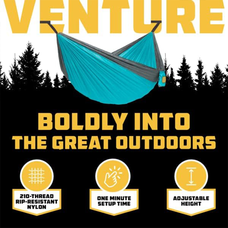 Camping Hammock Portable Lightweight Polyamide Moisture Wicking Breathable Hammock With Tree Straps Travel