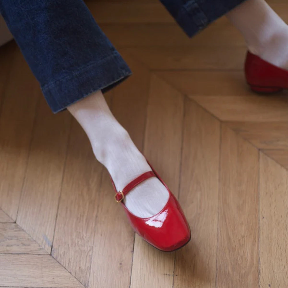 Anne Thomas - Ballerines Pavlova - Rouge