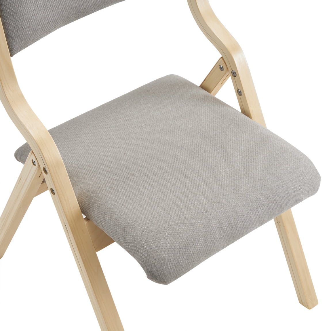 Folding Chairs 2 Pack Wooden Folding Chairs with Padded Seats and Back, Portable Stackable Dining Chairs Set of 2 Folding Chairs Ideal for Kitchen Office Wedding Party Picnic, Khaki - Image 12