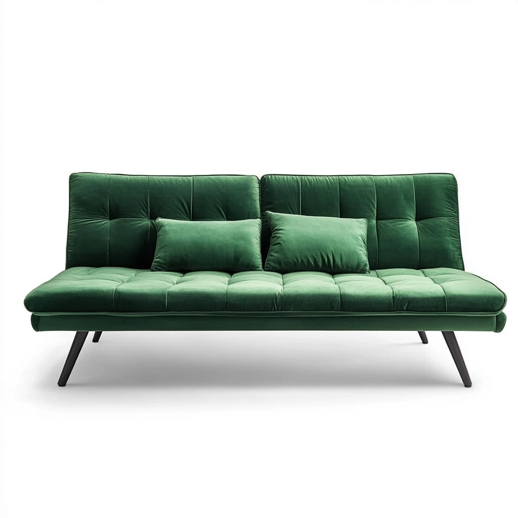 Sofá cama terciopelo verde 182x85x78 cm