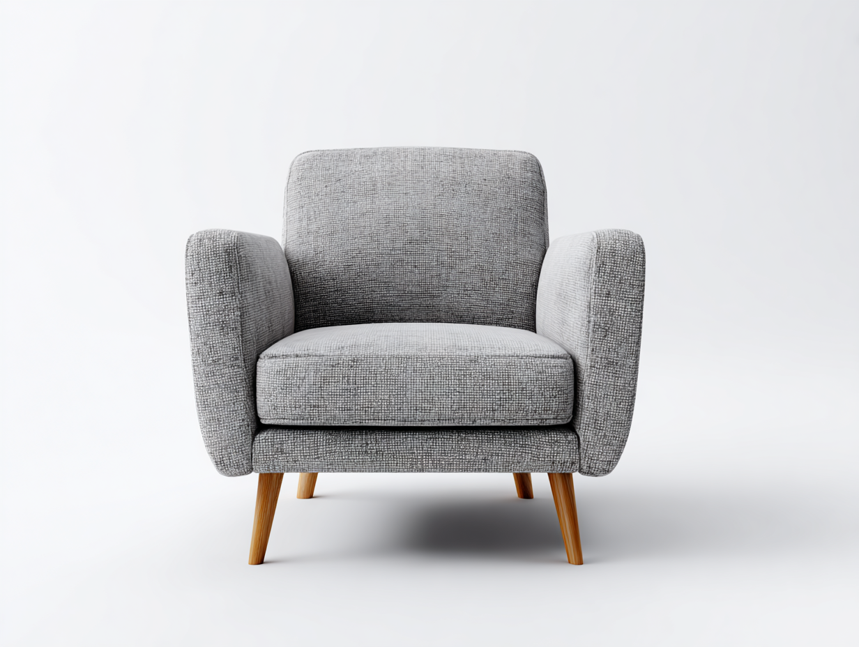 Sillón individual 90×85×78 cm - tela gris - estilo moderno escandinavo