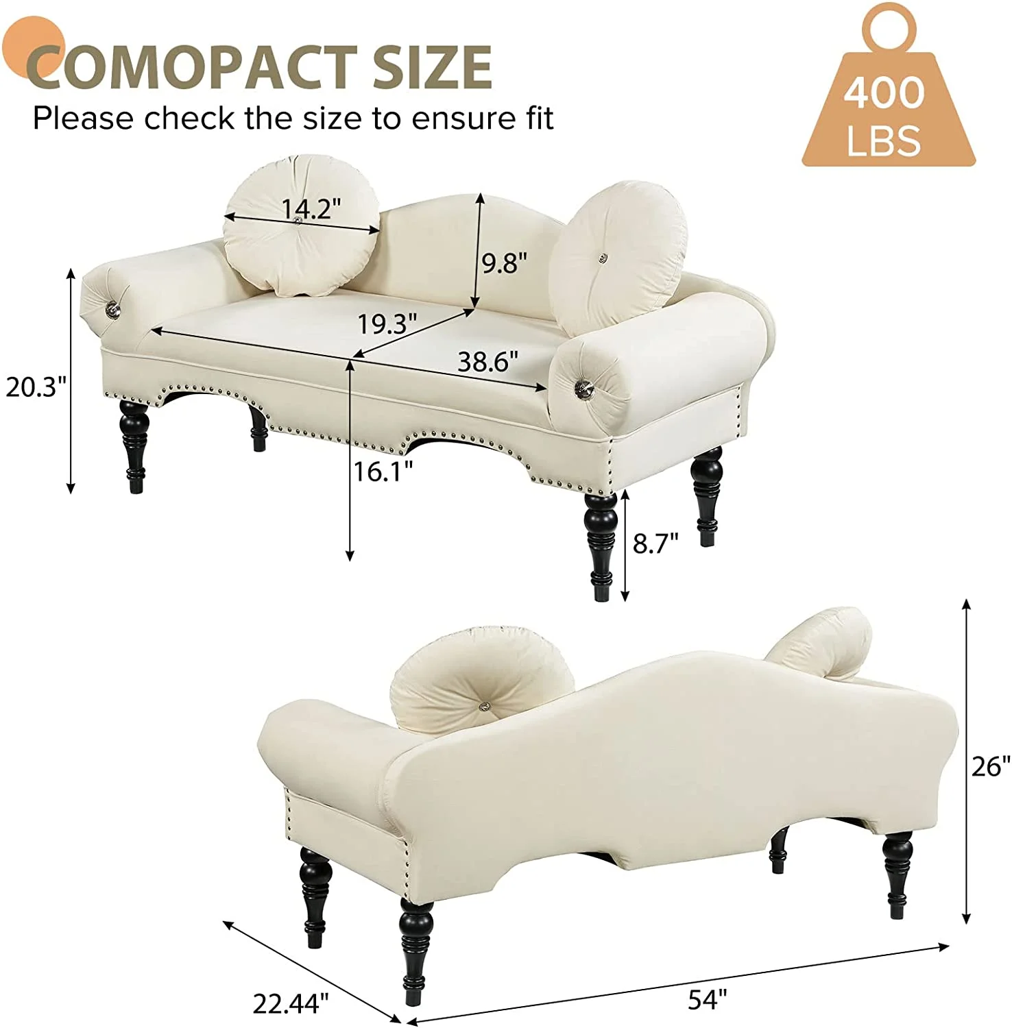 Sumdeal 43.5" Storage Ottoman Bench with 250lb Seating, Linen Upholstered Wood Legs Safety Hinge Flip Top Oval Foot Rest Long Stool for Sofa Couch Bedroom End of Bed Living Room Entryway, White - Image 30