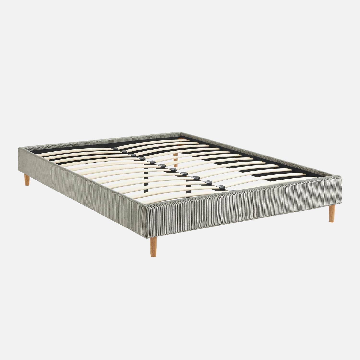 Milton - Cama con somier 140x190cm, acabado en pana fina